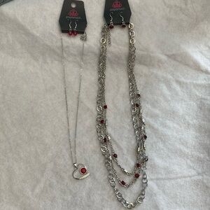 Paparazzi red necklace bundle